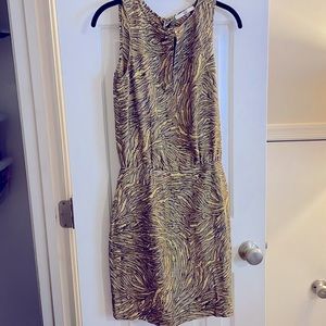 Tibi New York Dress in Tan/Yellow Pattern